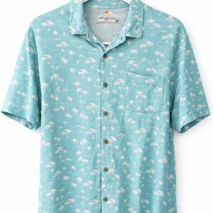 Tommy Bahama Men's Teal Palm Print Shirt
